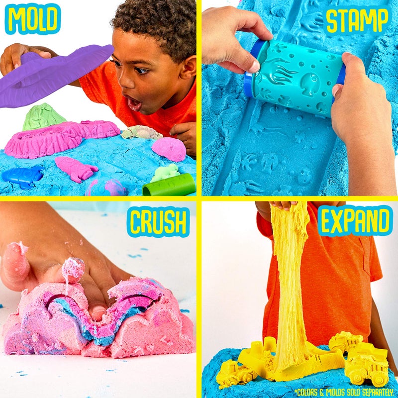 SLIMYSAND by Horizon Group USA, 1.5 Lbs of Stretchable, Expandable, Moldable Cloud Slime, Non Stick, Slimy Play Sand in A Reusable Bucket, Blue- A Sensory Activity , Light Blue - Image 2
